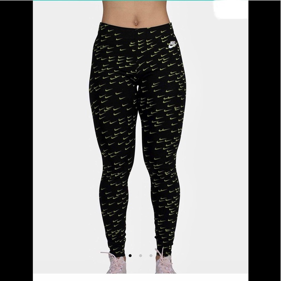 nike all over print swoosh leggings